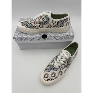Maison Kitsune Hotel Olympia Canvas Sneakers White Dancing Girls Print Size 8
